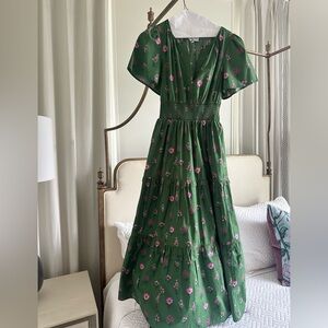 Sugarlips Green Floral Maxi Dress